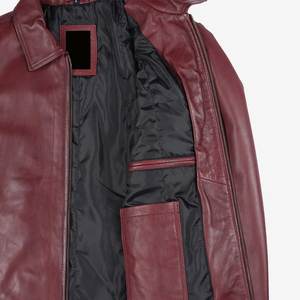 Nueva Chaqueta de Cuero Vintage Color Granate con Logotipo Personalizado al por Mayor para Hombre, Chaquetas para Hombre, Chaqueta de Alta Calidad para Invierno, Ropa Urbana - Product Image 5