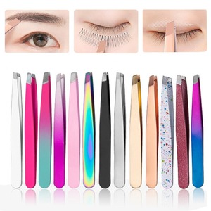 Eyebrow Tweezers Hair Slanted Puller Stainless Steel Eye Brow Clips Hair <b>Removal</b> Slant Tip Makeup <b>Tool</b> Eyebrow Eyelash Tweezers - Product Image 2