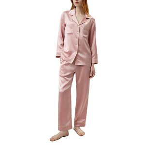 <b>Spring</b> <b>Cardigan</b> Ice Silk Long Sleeve Women's Sleepwear Night Sleep Home comfort Wear Pajamas High Quality Women's Pajamas Set - Product Image 2