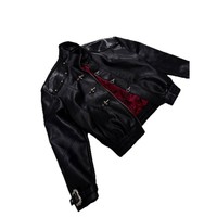 Erkek Siyah Deri Motosiklet Ceketi Uzun Kollu Rüzgar Geçirmez Kışlık Tarz Ceket Günlük Giyim Kışlık Rüzgarlık Deri Moda Ceket