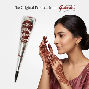 Cono de Mehandi Mágico Color Granate, Pasta de Henna Suave Lista para Usar, para Diseños de Manos y Uso Festivo Nupcial - Product Image 1