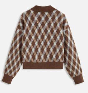 Varsity College Style Knit <b>Sweater</b> Knitted Pattern Jumper Colorful Pullover Winter Fashion for Young Ladies Breathable - Product Image 3