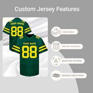 Professional Team American Football Jersey Factory Polyester Mesh Custom Player Number Embroidered Patch Quick Dry Bulk - Product Image 3