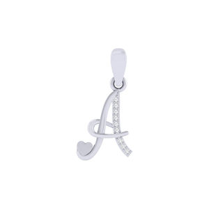 Diamtrendz Letter a <b>Initial</b> Pendant <b>Chain</b> Rhodium Plated 925 Silver Zircon 10K 14K 18K Solid Gold Option Available - Product Image 3