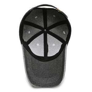 หมวกเบสบอลผ้ายีนส์ทุกข์ปักโลโก้3D ผ้าฝ้ายย้อนยุคสไตล์ภาพลักษณ์ที่เป็นทางการแนวสปอร์ต - Product Image 3