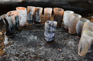 Luxurious Polished Organic Material Eco-Friendly European Style Long <b>Drinking</b> Horn <b>Glasses</b> Custom Designs Sizes for Christmas - Product Image 3