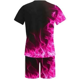Hommes décontracté solide impression survêtement Gym Fitness 2 pièces ensemble d'entraînement séchage rapide été Sports de plein air pantalon chemise conception respirante - Product Image 2