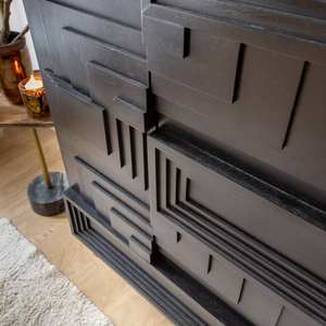 Aparador Vandana Radiant Stellar de metal y mármol blanco - Product Image 4