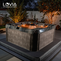 Vente en gros de nouvelles tendances Bain à remous 6 personnes Baignoire de massage à eau en acrylique Baignoires de spa de jardin extérieures avec 52 jets