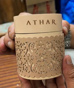 Nouveauté Lampe à parfum en bois Aliya couleur crème Diffuseur d'aromathérapie en bambou Design unique découpé au laser - Product Image 5