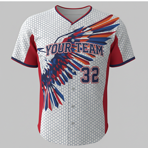 Maillot de baseball personnalisé à sublimation, uniforme d'équipe imprimé, maille respirante, polyester à séchage rapide, logo sportif, numéro OEM - Product Image 2