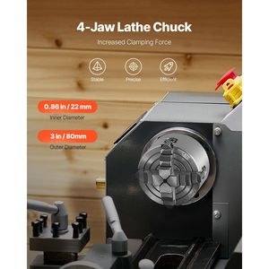 3 Inch (80mm) Manual Power 4 Jaw Lathe Chuck with Reversible Jaws and 0.1-3.15 (5-80mm) Clamping Range <b>T</b> <b>Key</b> Fixing Screws - Product Image 3