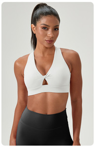 Soutien-gorge de sport pour femme, de bonne qualité, respirant, sans couture, en Spandex/Polyester, imprimé par transfert thermique, extensible, à maintien élevé - Product Image 5