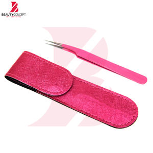 Pinzas para Extensión de Pestañas, Totalmente Personalizadas, Hechas a Mano, de Acero Inoxidable Puro, Color Rosa Oscuro, Punta Curva, Juego de Pinzas - Product Image 3