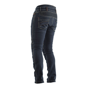 Pantalon de moto en jean pour homme adulte, toutes saisons, à manches longues, renforcé, décontracté, respirant, en coton, avec boutons sur le devant - Product Image 2