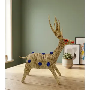 Wholesale Handcrafted Rustic Jute Deer Eco-Friendly Tabletop Decor Figurine Living Room Orissa SSD Market - Product Image 3