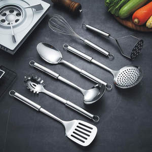 Ensemble de 2 spatules de cuisine/ustensiles de service et de cuisson en acier inoxydable - Product Image 2