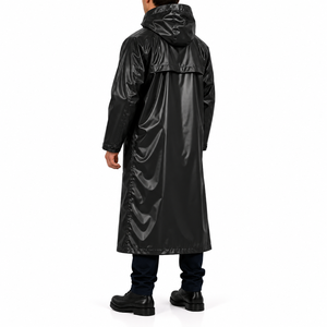 Impermeable Personalizado con Logotipo para Hombre, Chaqueta de Lluvia Larga con Capucha, Ropa de Trabajo Industrial, Color Sólido, Impermeable Resistente para Hombre - Product Image 6