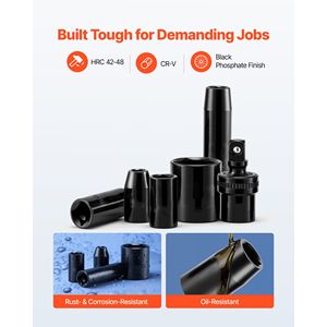 Set di chiavi a bussola a impatto metriche da 19mm e 18mm, profonde e superficiali, 39 pezzi, in acciaio Cr-V ad alta durabilità - Product Image 2