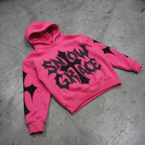 เสื้อฮู้ดดี้ Snow Grace สีชมพู รุ่น Winter ผ้าฝ้าย 100% ทรงปกติ สวมใส่ได้ทั้งชายและหญิง สไตล์สตรีทแวร์ ความยาวปกติ พิมพ์ลายตัวอักษรด้านหน้า แขนเสื้อแบบปกติ ทรงเฟรนช์ - Product Image 6