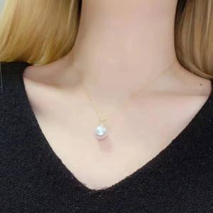 S925 <b>Silver</b> Freshwater Edison Pearl <b>Necklace</b> with Strong Light Collarbone <b>Chain</b> Simple Niche Purple Pendant - Product Image 3