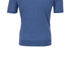 Men's Knitted Short Sleeve Solid Color <b>Polo</b> <b>Shirt</b> Casual Style <b>Blue</b> - Product Image 3