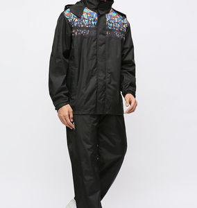 New RTS Custom Logo Men's Nylon <b>Wind</b> <b>Breaker</b> Contrast Panel With Pant Set For Summer Breathable Set Highstreet Zipper Jacket - Product Image 2