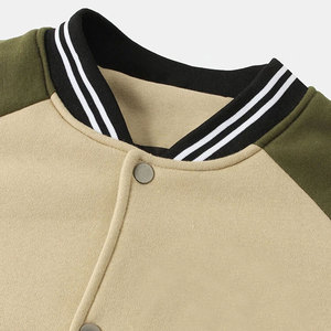 Veste pour homme de type Letterman, en tissu polaire respirant et à séchage rapide, avec col montant et logo sur le devant, de haute qualité, décontractée, pour l'hiver - Product Image 3