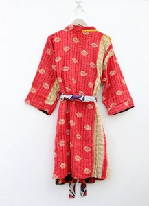 Chaqueta de Kimono Vintage Kantha para Mujer, Chaqueta de Tela de Algodón Hecha a Mano, Abrigo Vintage Kantha - Product Image 4