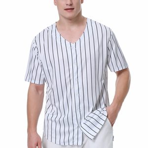 เสื้อเบสบอลทรงหลวมสำหรับฝึกซ้อมและสวมใส่ประจำวันสำหรับผู้ชาย คอลเลคชั่นชุดกีฬา คอวี ระบายอากาศได้ดี ผลิตจากโพลีเอสเตอร์ ทรงปกติ - Product Image 1