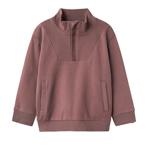 Sweat-shirt unisexe à demi-zip, couleur unie, style français, coupe ample, col montant, décontracté, pour l'automne - Product Image 1