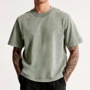 Oversize Crew <b>Neck</b> <b>Light</b> Knitted Long High Quality 100% Cotton Blank T-Shirt Custom Front Printed Breathable Eco-Friendly - Product Image 2