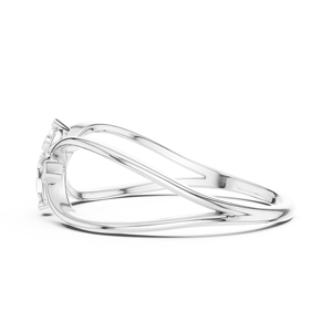 CELESTIAL KNOT LAB GROWN DIAMOND <b>RING</b> <b>SET</b> 18KT WHITE <b>GOLD</b> RHODIUM PLATED BRILLIANT CUT ENGAGEMENT WEDDING PARTY GIFTING DAILY - Product Image 2