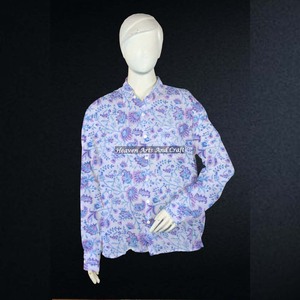 Camisa de Moda Boho para Mujer a Precios Accesibles, Camisa de Manga Larga con Estampado de Bloques, Camisa de Moda Gitana con Estampado de Bloques Hecho a Mano - Product Image 6
