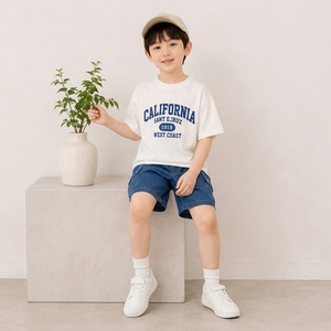 Camiseta Minimalista de Algodón para Niños al por Mayor, 95% Algodón, 5% Elastano, Tejido Suave y Transpirable, Ropa Infantil - Product Image 3