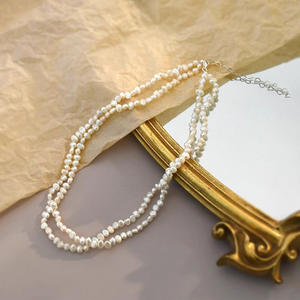 Collar de Perlas Barrocas, Cadena para Clavícula con Forma Natural, Gargantilla con Diseño de Doble y Múltiples Capas, Estilo Retro Artístico - Product Image 4