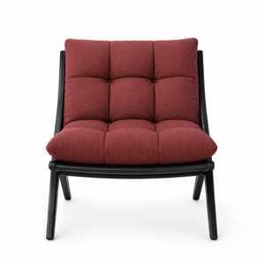 Modern Solid Wood Lounge <b>Chair</b> with Tufted Cushion <b>Upholstered</b> Accent <b>Chair</b> for Living Room Hotel Villa Furniture - Product Image 1