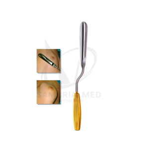 Dissecteurs mammaires atraumatiques Sambrialmed Solz 34 cm, acier inoxydable de haute qualité, manche plaqué or, instruments de chirurgie plastique - Product Image 1