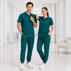 Conjunto de Uniformes Médicos Unisex Color Verde Azulado, de Algodón y Poliéster, para Personal Médico, de Vietnam - Product Image 1