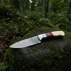 Limited Custom Handmade Copper Damascus Steel 9" 4mm Clip Point Industrial Grade Skinner <b>Knife</b> Wood <b>Handle</b> | OEM Custom <b>Knife</b> - Product Image 4