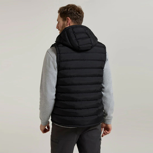 Chaleco Acolchado Personalizado para Hombre, Sin Mangas, Ligero, de Poliéster y Nailon, Color Negro, Chaleco Acolchado de Invierno con Capucha - Product Image 6