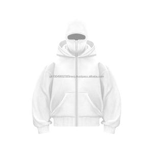 Fabrication sur mesure de sweats à capuche avec cagoule, fermeture éclair, unisexe, vierge, impression puff, ensemble - Product Image 4