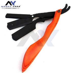 Professional <b>Wood</b> Handle Stainless Steel <b>Swing</b> Lock Straight Razor Mens Cut Throat Barber Shaving Razor Single Blade Manual - Product Image 2