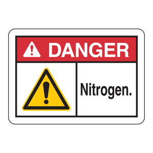 Panneau de sécurité Brady Danger Nitrogen 7x10 pouces en PVC réfléchissant pour zones à risque de gaz - Product Image 1
