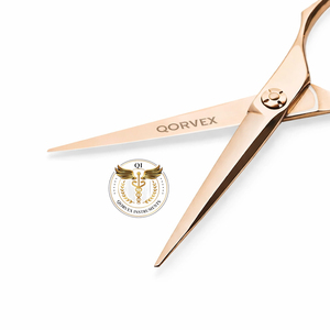 Tijeras de Corte de Pelo Profesionales QORVEX en Oro Rosa, Hechas de Acero Inoxidable de Alta Calidad, Tijeras de Barbería con Estuche de Cuero - Product Image 5