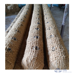 HOT SELLING <b>Blue</b> Lotus Plaid Woven Classic Coconut Coir Log High Density Fiber <b>Roll</b> Eco-Friendly Reversible Polypropylene - Product Image 1