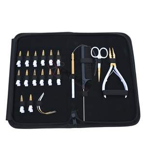 Kit de Instalación y Remoción de Extensiones de Cabello Micro Link con Pinza de Crimpado de Microperlas de 3 Orificios, Peine de Cola de Rata y Pinzas de Seccionamiento - Product Image 1
