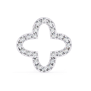 Pendientes de Lujo con Moissanita en Forma de Trébol, 1.10mm, 48 Piedras, Color D VVS, Pendientes de Diamantes con Trébol de Cuatro Hojas, Oro Sólido de 14K - Product Image 4