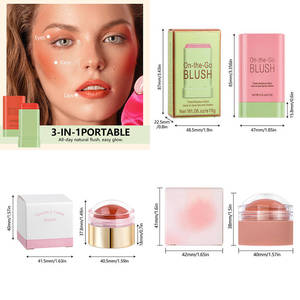 บลัชออนเนื้อครีมหลากสี บลัชออนมินเนอรัลแบบบาล์ม กันน้ำ สีชัดติดทนนาน แต่งหน้าได้ทั้งแก้มและริมฝีปาก - Product Image 6