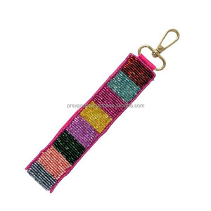 Embroidered Mom Seed Beads Keychain Wristlet Bracelet Eco-Friendly Durable Lightweight Gift Mother's Day Birthday Bag Charm Love - Product Image 2